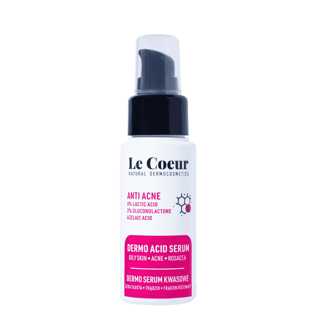 ANTI ACNE DERMO SERUM 5% KWASU MLEKOWEGO, 2% GLUKONOLAKTONU I KWAS AZELAINOWY